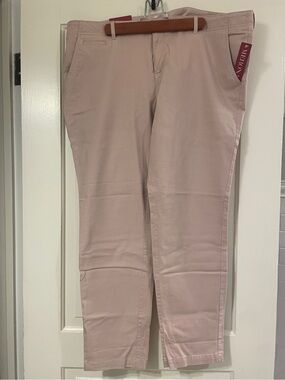 Merona Women's Chino Pants – Pastel Blush Pink / Rose - Size 18